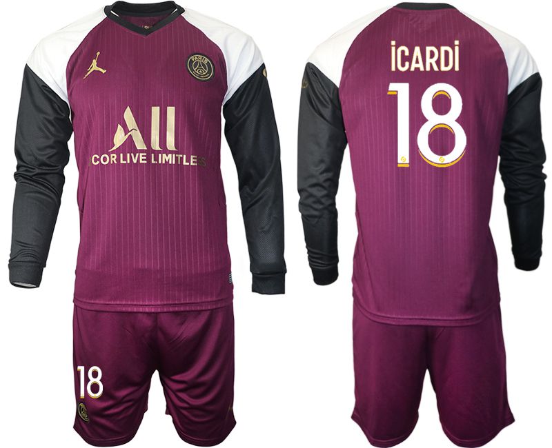 Men 2020-2021 club Paris St German Jordan white long sleeves #18 Soccer Jerseys->paris st german jersey->Soccer Club Jersey